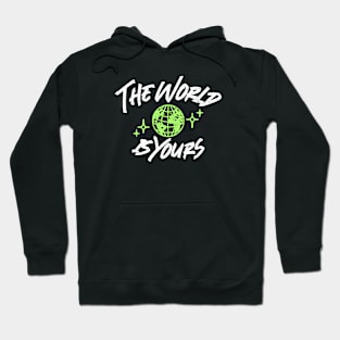 The World is Yours Grid Globe Design Hoodie